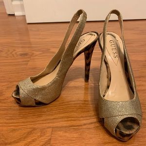 Guess Gold and Cheetah stiletto